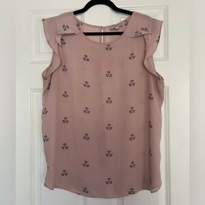 LOFT sleeveless ruffled blouse